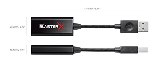 Creative Sound BlasterX G1 - Tarjeta de Sonido portátil de Audio 7.1 con Amplificador para Cascos, Color Negro