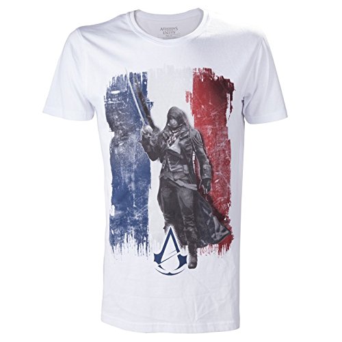 Credo de la Unidad de Assassin Camiseta de la Bandera - razón Arno Dorian -algodón - Blanco