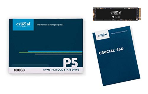 Crucial P5 CT1000P5SSD8 Disco Duro Sólido Interno SSD de 1 TB (3D NAND, NVMe, PCIe, M.2, 2280SS)