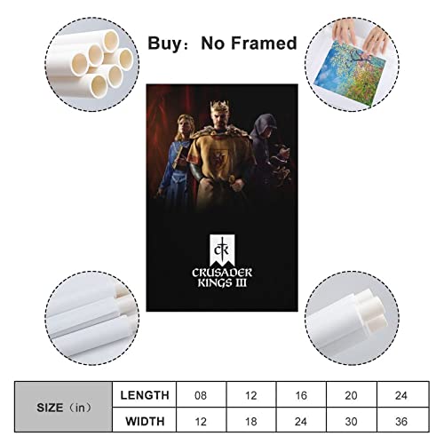Crusader Kings III - Póster para decoración de dormitorio familiar (50 x 75 cm)