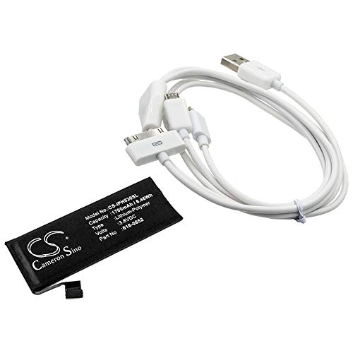 CS-CB061 Batería 1700mAh Compatible con [Apple] A1234, A1456, A1457, A1507, A1516, A1518, A1526, A1528, A1529, A1530, A1532, A1533, Apple iPhone 5s, iPhone 5C, iPhone Light 32GB, ME341LL/A, ME342LL/A