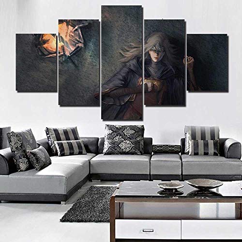 Cuadro En Lienzo Decoracion 5 Piezas Hd Imagen Impresiones En Lienzo Dark Souls 3 Fire Keeper Lienzo Grandes Xxl Murales Pared 5 Paneles De Pinturas De Obras De Arte Moderno