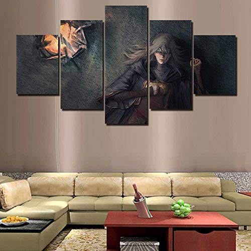 Cuadro En Lienzo Decoracion 5 Piezas Hd Imagen Impresiones En Lienzo Dark Souls 3 Fire Keeper Lienzo Grandes Xxl Murales Pared 5 Paneles De Pinturas De Obras De Arte Moderno