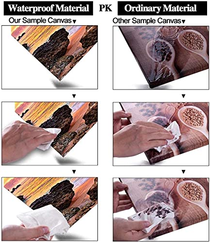 Cuadro en Lienzo Decorativo Para Pared 5 Paneles Pintura Pared Arte Lienzo Impresion 5 Pieza HD Imagen Impresiones Jugando con delfines Pinturas de Obras de Arte Moderno 150X80Cm