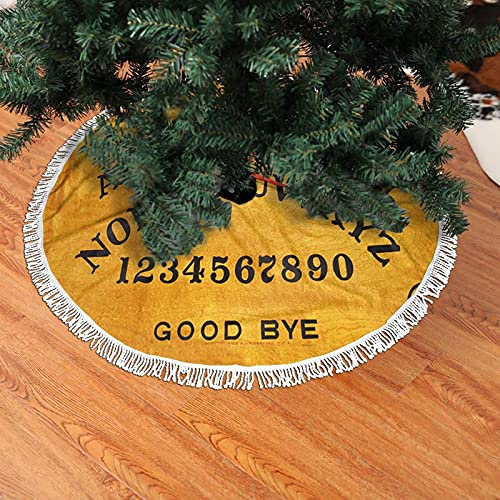 Cubierta base para falda de árbol de Navidad, detrás de Ouija Board's Baltimore Origins Tree Mat Navidad con adornos de borla decoración fiesta 36 pulgadas