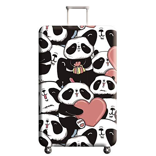 Cubierta de Equipaje Estampado Animal Conjunto de maleta con Forma de Panda,Duradero Protector Lavable Plegable, el Tamaño del Protector de la Maleta se Ajusta 18-32 Pulgadas (Panda 1, S)