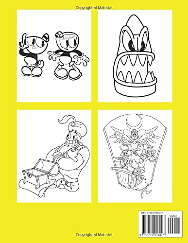 Cuphead coloring book: +50 Cuphead colouring pages for Kids and Adults,+50 Amazing Drawings - All Characters & Other...Original Design