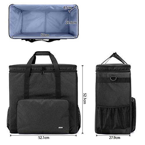 CURMIO Doble Capa Bolsa para Computadora de Escritorio, Bolsa de Almacenamiento para el Ordenador, Caja de Torre, Teclado, Bolsa de Viaje para Computadora y Accesorios, Negro.