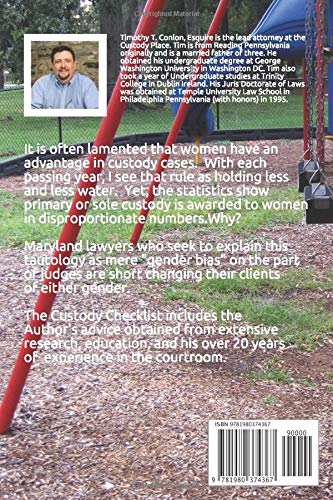 Custody Battle Checklist for Maryland Child Custody Cases: By Attorney Tim Conlon of The Custody Place (Maryland Custody Battles)