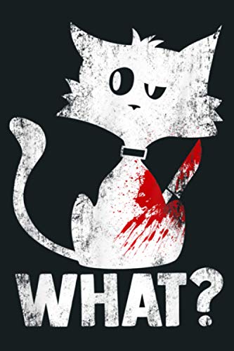 Cute Psycho Murderous Black Cat What With Knife Halloween: Notebook Planner -6x9 inch Daily Planner Journal, To Do List Notebook, Daily Organizer, 114 Pages