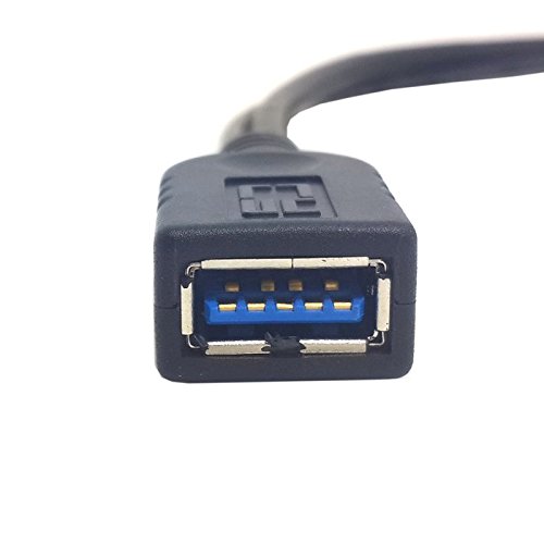 CY negro USB 3.0 hembra a Dual USB macho cable de extensión de datos y alimentación extra para disco duro portátil de 2,5 "