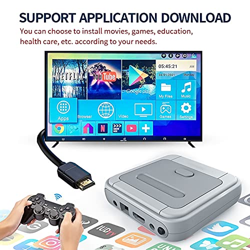 CYLZRCl Consola Juegos Retro Juego DVD Mini TV con Salida WiFi HD Reproductor Videojuegos para Juegos PSP / PS1 / N64 / DC Sistema Dual Más 50000 Juegos Integrados (Color : Black, Tamaño : 128G)