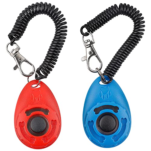 CYWVYNYT - Clicker, clicker con botón grande, juego de clicker de dos piezas, utilizado para el entrenamiento de perros, también para gatos y caballos.
