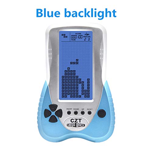 CZT Nueva Pantalla Grande ladrillo Consola de Juegos retroiluminación Azul Soporte para Auriculares Incorporado 23 Juegos nostálgicos Juguetes de Regalo para niños de Ocio (Skyblue)
