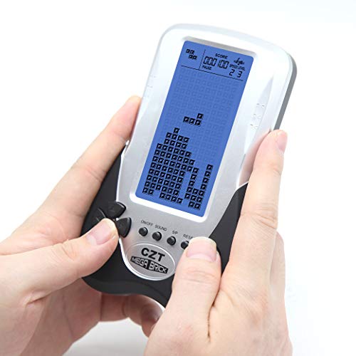 CZT Nueva Pantalla Grande ladrillo Consola de Juegos retroiluminación Azul Soporte para Auriculares Incorporado 23 Juegos nostálgicos Juguetes de Regalo para niños de Ocio (Black)