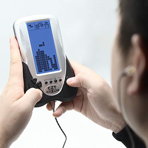 CZT Nueva Pantalla Grande ladrillo Consola de Juegos retroiluminación Azul Soporte para Auriculares Incorporado 23 Juegos nostálgicos Juguetes de Regalo para niños de Ocio (Black)