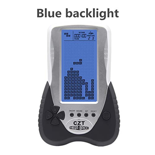 CZT Nueva Pantalla Grande ladrillo Consola de Juegos retroiluminación Azul Soporte para Auriculares Incorporado 23 Juegos nostálgicos Juguetes de Regalo para niños de Ocio (Black)