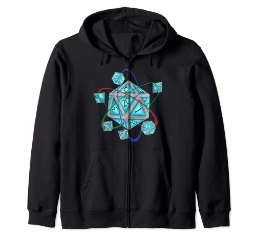 D20 RPG Gamer Polyhedral Dice Atom Divertido Juego de rol Sudadera con Capucha