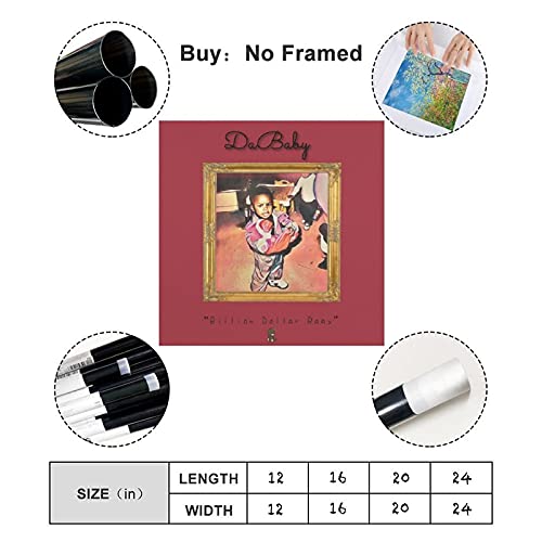 DaBaby - Póster de lona para bebé de mil millones de dólares, para decoración de pared, para sala de estar, dormitorio, decoración, 30 x 30 cm