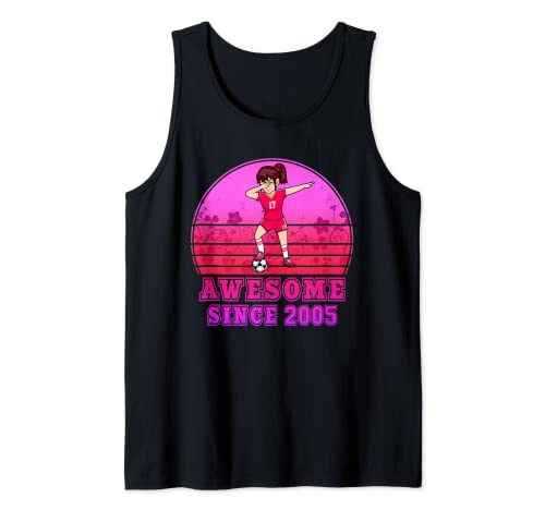 Dabbing Fútbol Chica Impresionante Desde 2005 - 17 Fiesta De Cumpleaños Camiseta sin Mangas