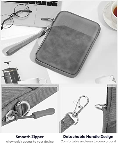 Dadanism Funda para Tableta de 7-8 Inch, Bolso Protector Duradero Prueba de Golpes con Bolsillos y Correa de Mano Compatible con iPad Mini 6,5,4,3,2 /Galaxy Tab A 8-Inch /8.4-Inch, Gris Oscuro