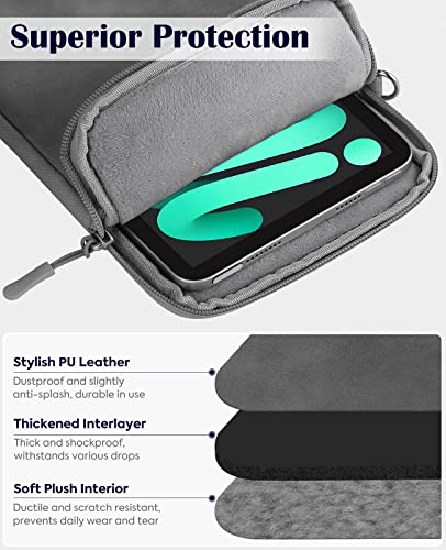Dadanism Funda para Tableta de 7-8 Inch, Bolso Protector Duradero Prueba de Golpes con Bolsillos y Correa de Mano Compatible con iPad Mini 6,5,4,3,2 /Galaxy Tab A 8-Inch /8.4-Inch, Gris Oscuro