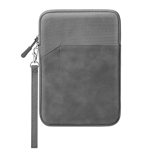 Dadanism Funda para Tableta de 7-8 Inch, Bolso Protector Duradero Prueba de Golpes con Bolsillos y Correa de Mano Compatible con iPad Mini 6,5,4,3,2 /Galaxy Tab A 8-Inch /8.4-Inch, Gris Oscuro