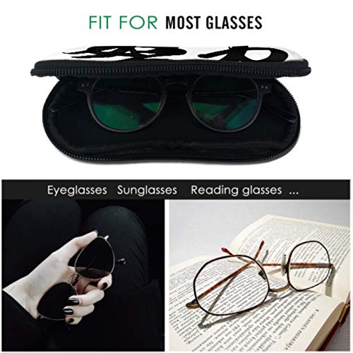 DAIDYA Estuche para gafas, traducción de caligrafía china Strive Rightside Lentes de sol chinos Estuche blando Estuche ultraligero de neopreno con cremallera y mosquetón, gafas de sol