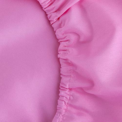 Dalina Textil Juego de Sábanas para Cama 3 Piezas - 1 Sábanas Bajera Ajustable Cama 90cm con Encimera 165x260cm y 1 Funda de Almohada Larga ( Cama de 90x190-200cm Rosa)