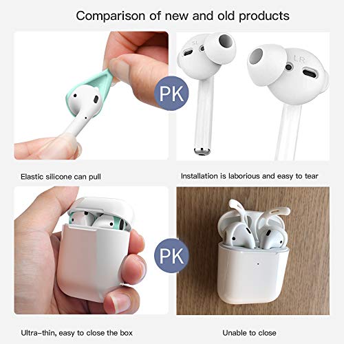 DamonLight Almohadillas de Silicona para Auriculares de Apple Airpods (2 Pares)(Blanco)