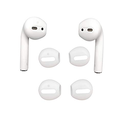 DamonLight Almohadillas de Silicona para Auriculares de Apple Airpods (2 Pares)(Blanco)