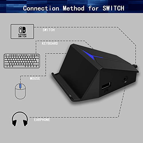 DarkWalker Adaptador Convertidor de Teclado y Ratón para PS4, Xbox One, Xbox 360, Switch, Switch Lite, PS3, PC