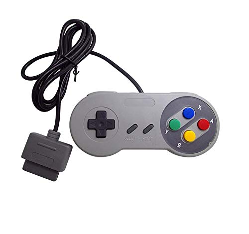 DARLINGTON & Sohns Juego completo de 2 mandos + cable alargador + cable euroconector TV + fuente de alimentación para Nintendo SNES Super Nintendo Cable Set de extensión Gamepad Extansion