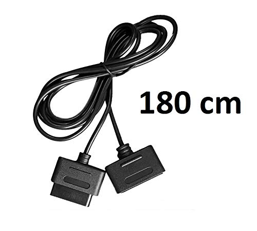 DARLINGTON & Sohns Juego completo de 2 mandos + cable alargador + cable euroconector TV + fuente de alimentación para Nintendo SNES Super Nintendo Cable Set de extensión Gamepad Extansion