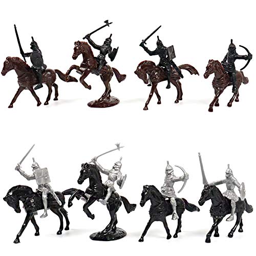 DASNTERED Medieval Castle Toys Knights Game Soldiers, Model Building Accessory Playset Gifts Educational Knights Game Castle Toy Set(52pcs War Horse Model)