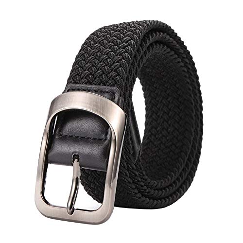 Da.Wa Cinturón Elástico de Punto Perforado para Hombre Cinturón Elástico de Lona para Mujer Cinturon Apto para Hombres y (Armada)