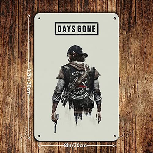 Days Gone Game - Cartel de metal vintage para decoración de pared (20 x 30 cm)
