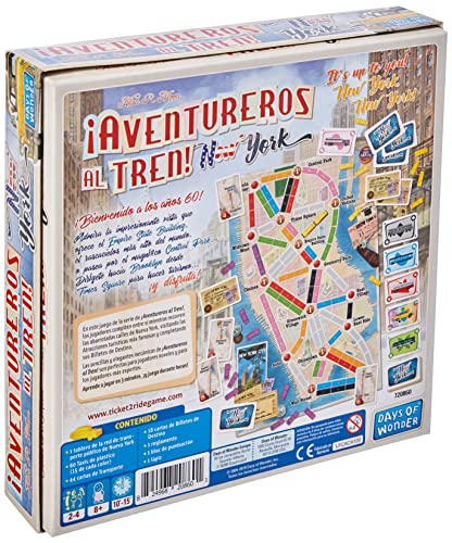 Days of Wonder-¡Aventureros al Tren New York-Español, multicolor (Edge Entertainment DW720860) , color/modelo surtido