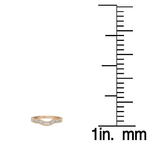 DazzlingRock Collection Anillo de Oro de 10 Quilates con Diamante Blanco de Corte Redondo para Aniversario de Boda, apilable, Anillo de protección contra el Contorno