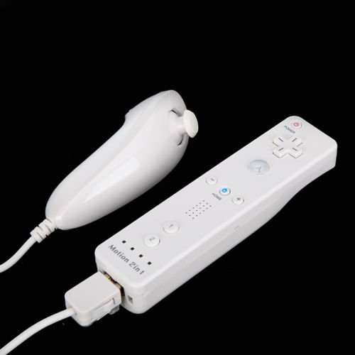 DBPOWER Mando Wii con Regulador de Nunchuk para Nintendo Wii / Wii U, Blanco