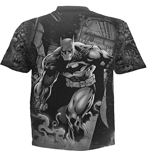 DC Comics - Batman - Vengeance Wrap - Camiseta con Estampado Completo - Negro - S