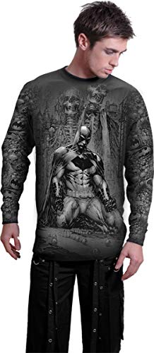 DC Comics - Batman - Vengeance Wrap - Camiseta de Manga Larga - Estampado Completo - Negro - XL