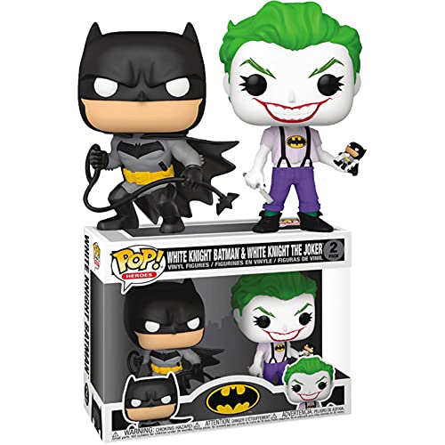 dc comics-¡ Pop DC Heroes Batman White Knight: Batman & Joker Figura de PVC, Multicolor, Talla única (Funko 56117)