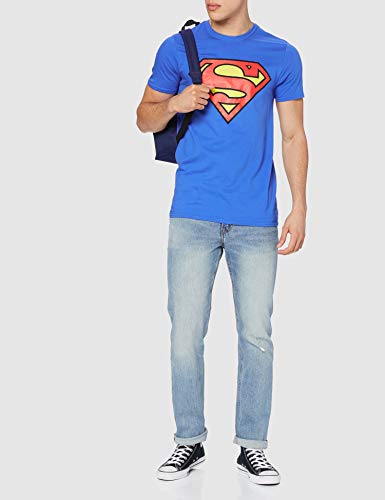 DC Comics Superman Logo Camiseta, Azul Royal, XL para Hombre