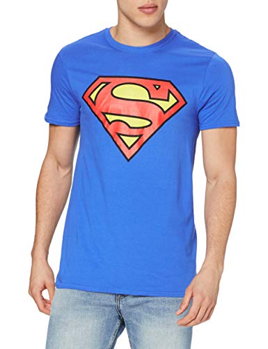 DC Comics Superman Logo Camiseta, Azul Royal, XL para Hombre