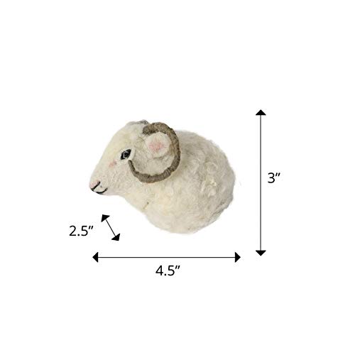 De Kulture™ Hand Made Felt Sheep and Ram Bauble Ornament (Set of 2) 2.5x4.5x3 (LWH) For Home Decoration Party Decorative Office Decor Ideal Forr Christmas Decoration