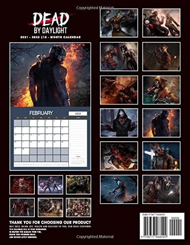 Dead by Daylight: OFFICIAL 2022 Calendar - Video Game calendar 2022 - Dead by Daylight -18 monthly 2022-2023 Calendar - Planner Gifts for boys ... games Kalendar Calendario Calendrier)