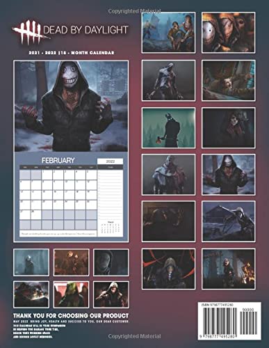 Dead by Daylight: OFFICIAL 2022 Calendar - Video Game calendar 2022 - Dead by Daylight -18 monthly 2022-2023 Calendar - Planner Gifts for boys ... games Kalendar Calendario Calendrier)