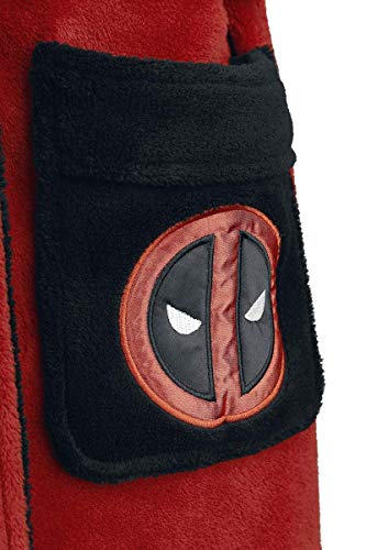 Deadpool Albornoz oficial, Marvel, para adulto, forro polar, color rojo, talla única