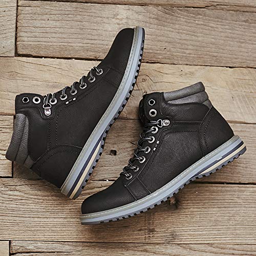 DECARSDZ Botas de senderismo clásicas para hombre para primavera y otoño., color Negro, talla 43 1/3 EU